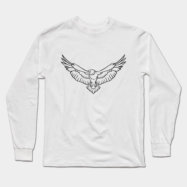 Minimal Eagle Design Long Sleeve T-Shirt by hldesign